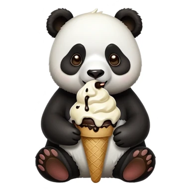 Panda eating ice cream sticker