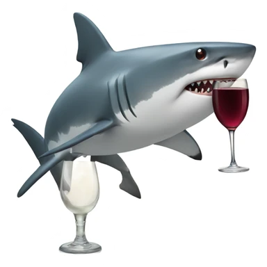 Shark drinking a glass of wine sticker