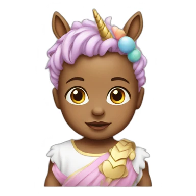 Baby with unicorn headband sticker