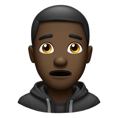 Dark-skinned man, he has tears, emoji. crying, roaring, sad. black. crying a lot. you can see tears in a stream sticker