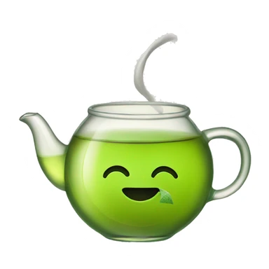 green tea with tea bag sticker