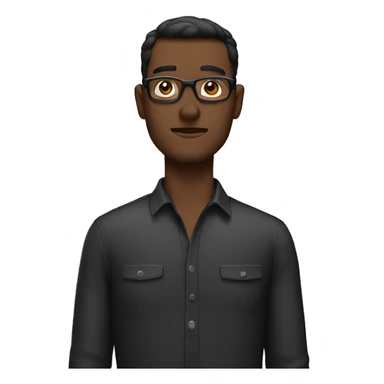 Man with Black Neard and Wearing Gla sticker