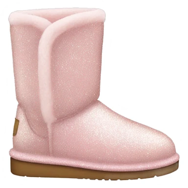 Realistic light pink glitter and fur Ugg boots. sticker
