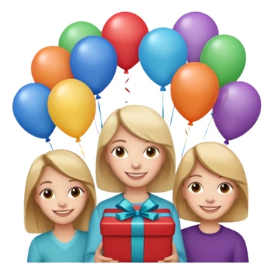 Birthday Ballons gifts friends and family  sticker