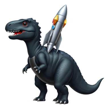 black Dinosaurs with Rocket sticker