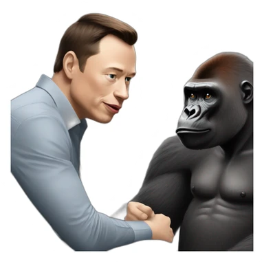Gorilla and Elon musk meeting sticker
