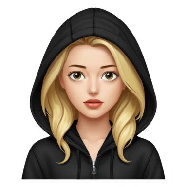 amber heard with black hoodie sticker