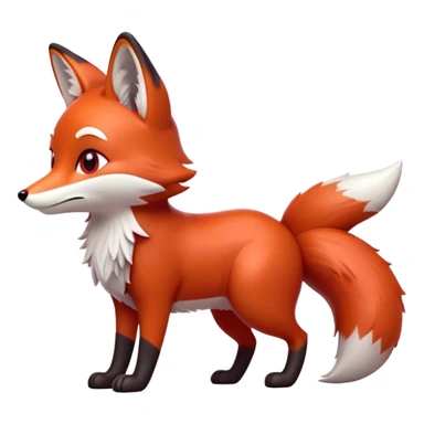 cinematic-noble [fox]-realistic-full-body-standing on all fours-emoji,-tail-tucked-close,-head-tilted-dramatically,-fox-[red]-fur,-simplified-yet-realistic-focused-features,-highly-detailed,-glowing-with-an-almost-sarcastic-glow  expressive eyes sticker