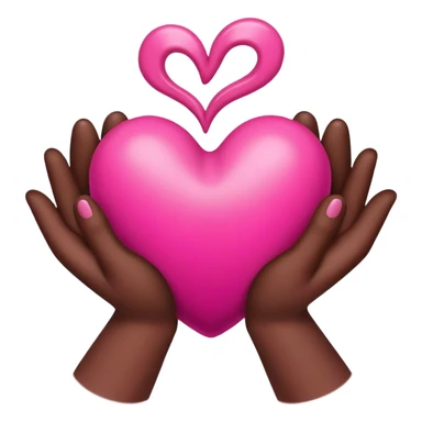 Pink Heart in brown hands sticker