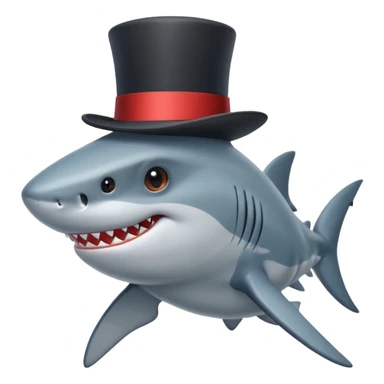 Shark with a top hat sticker