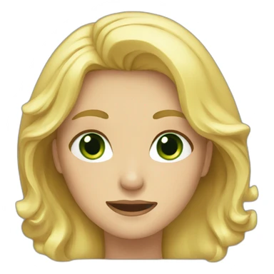woman with blonde hair and green eyes cry and smile sticker