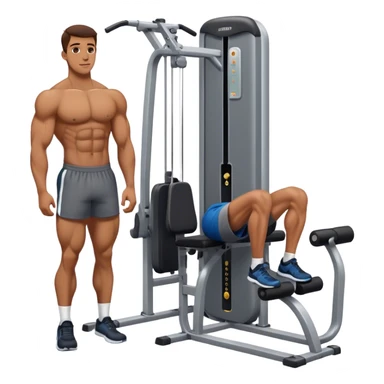 guy next to gym calf-raise machine sticker