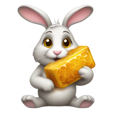 Bunny holding honey sticker