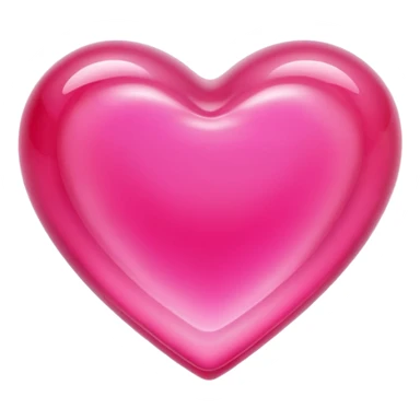 3D jelly pink heart sticker