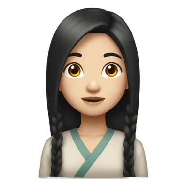 east asian girl with long black hair sticker