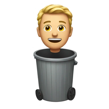man in a trash can  sticker