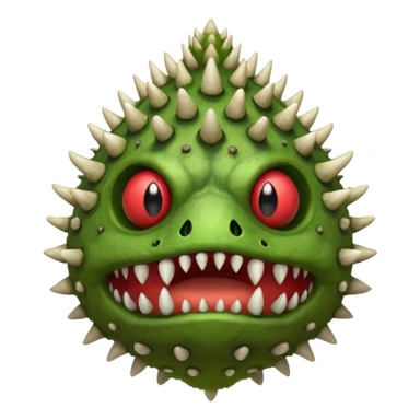 poisonous mushroom beast portrait, head and shoulders only, mushroom shell armor, spiky fungus growths, toxic green veins, beast-like mouth, heavy fungal texture, 3D cartoon, mobile game icon style, clean background, no text, no watermark

 sticker