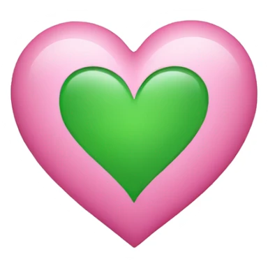 half pink, half green heart sticker