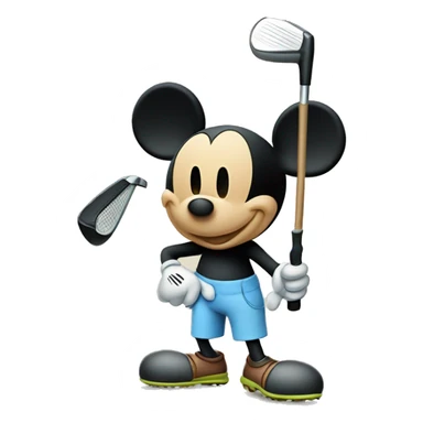 Mickey Mouse with golf club sticker