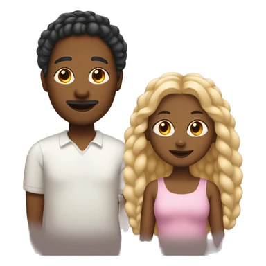 Black mom with braids , blonde and white man with tan daughter sticker