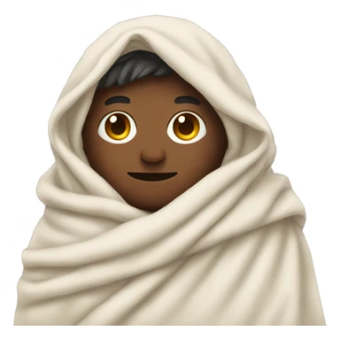 Person wrapped in blanket sticker