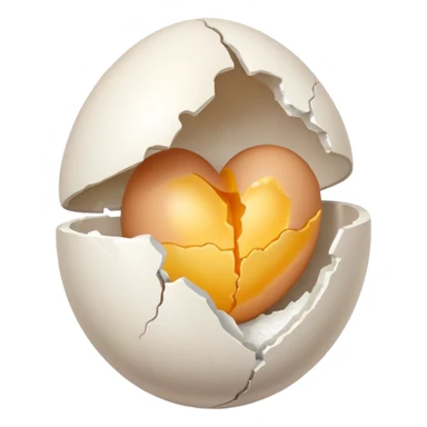 heart made out of an egg sticker