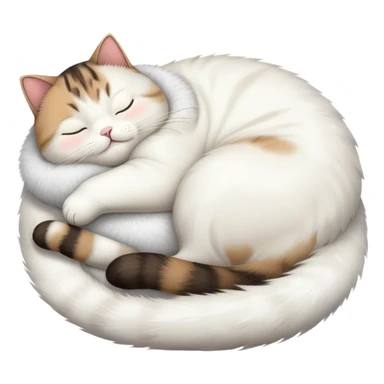 Plump cat sleeping on back, round belly exposed sticker