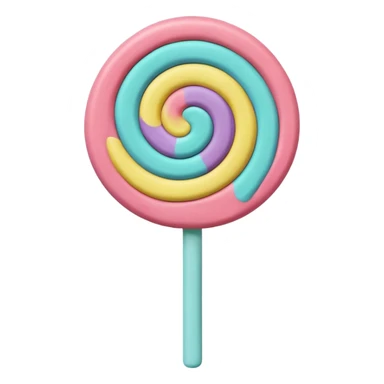 lollipop, claymation style, matte plasticine, pastel colors, visible fingerprints sticker