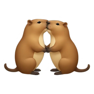 Kissing capybara sticker