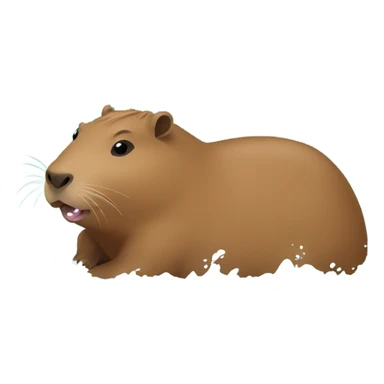 Capybara sliding down a waterside sticker