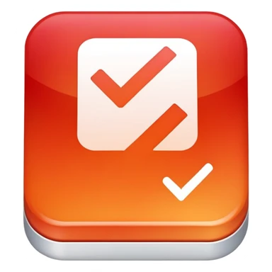 checkbox with a white checkmark over top of a red-to-orange gradient sticker