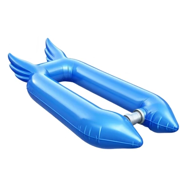 3D render of Water Wings made of shiny inflatable vinyl, visible seam lines, air valve, highly reflective plastic texture, pool toy aesthetic. sticker