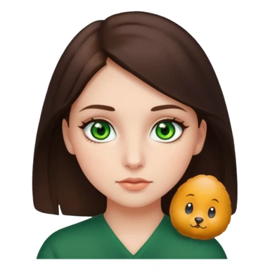 brunette girl with green eyes and moles sticker