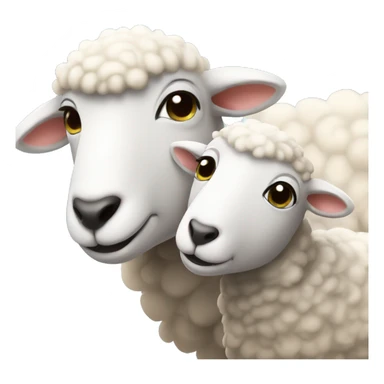 baby sheep and mom sheep  sticker