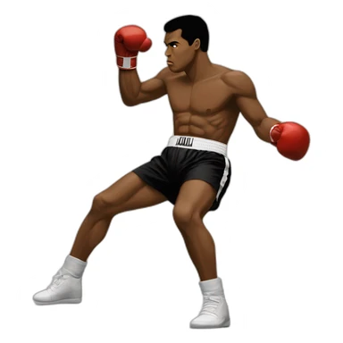muhamad ali shadow boxing sticker