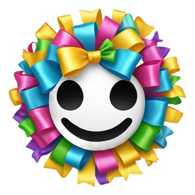 Smiley face with bows sticker