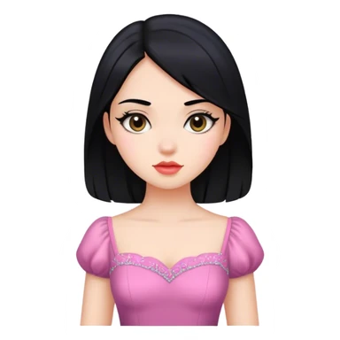 girl black hair beautiful dresses sticker