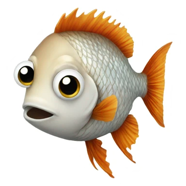 fish with human hair  sticker