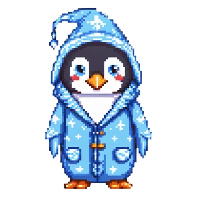 wizard penguin wearing pajamas sticker