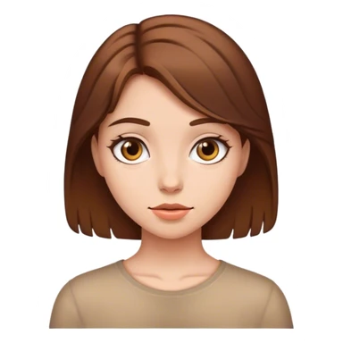realistic portrait of girl brown hair  sticker