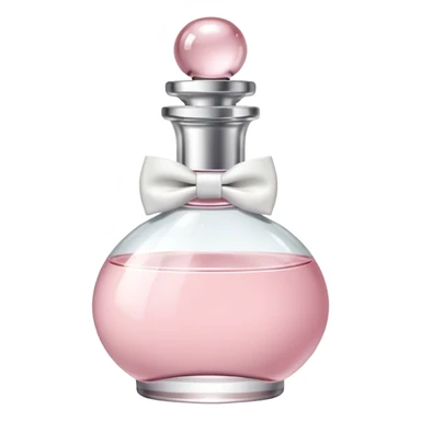 Pastel pink Perfume bottle with a white bow tie  sticker