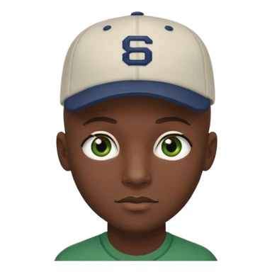 Black bald guy with a baseball cap, brown eyes & a white girl brown hair with green eyes no baseball cap sticker