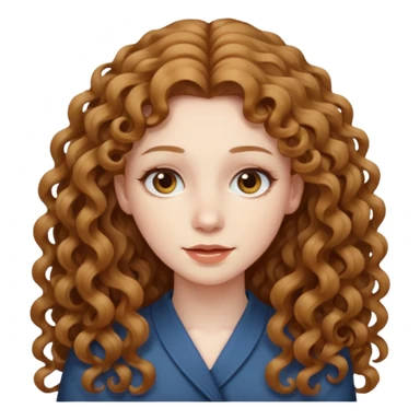 really long hair light brown curly pale skin sticker