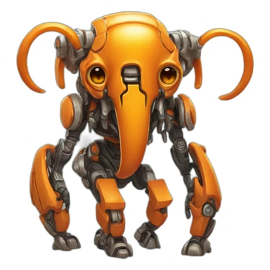 Little completely orange feminine mammouth cyborg sticker