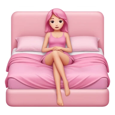 pink folds between woman legs intimate bed pose sfw sticker