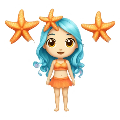 Cute starfish girl sticker