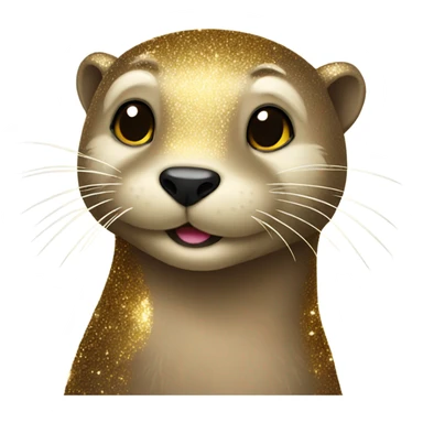 Gold sparkly otter sticker