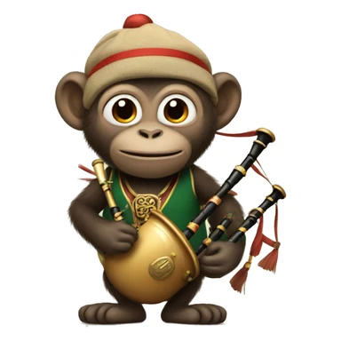 Monkey with bagpipes  sticker