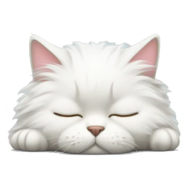 sleeping white fluffy cat sticker