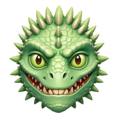 Spiny reptilian human face, warrior with bony scaly face, almond lime eyes sticker
